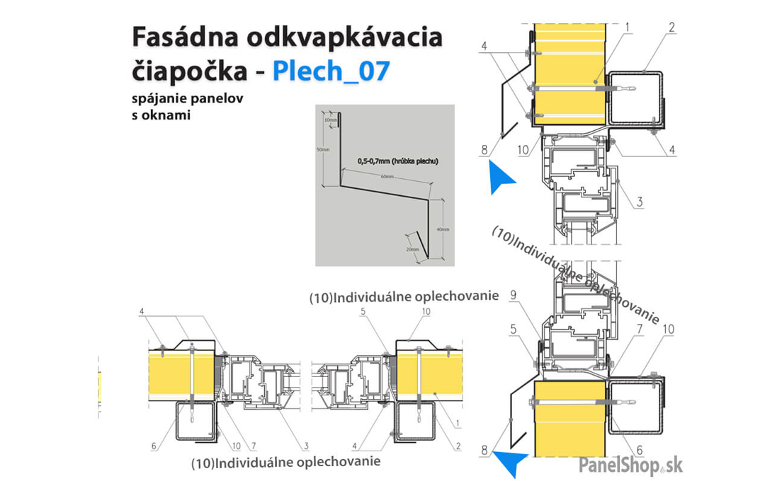 Oplechovanie – (03.2) Fasádna odkvapkávacia čiapočka – Plech_07_7WW